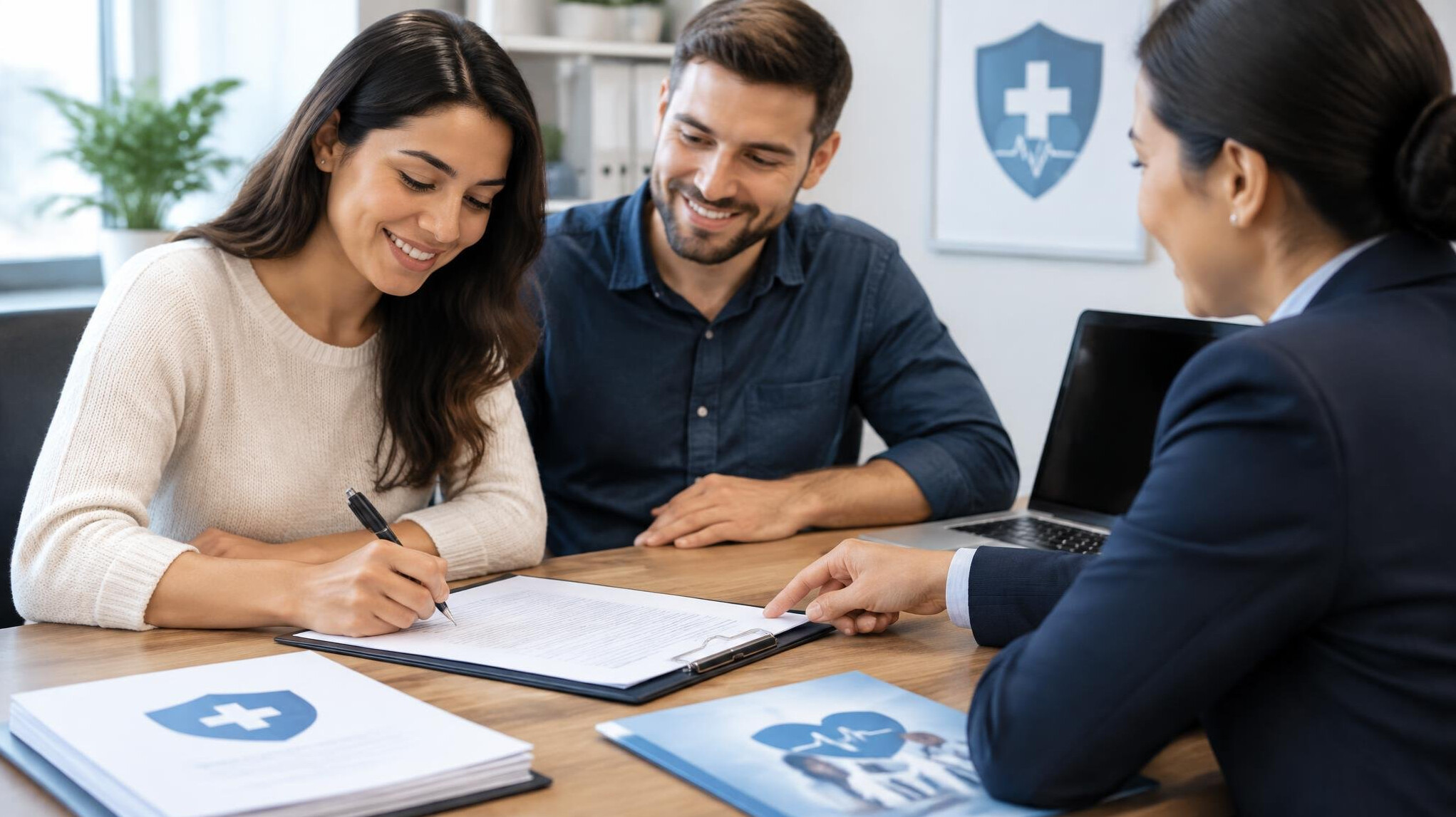 person signing insurance contract