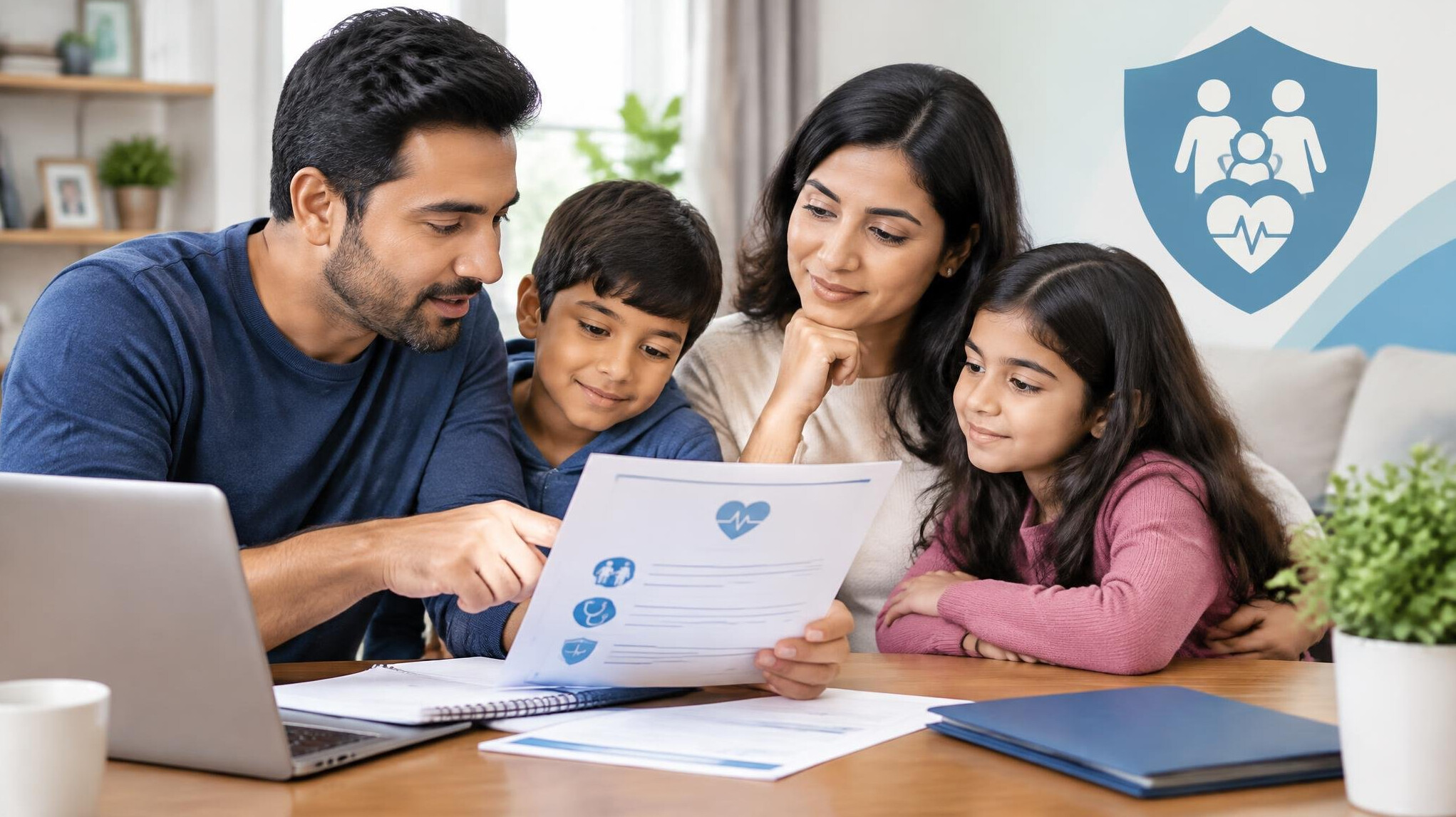 family discussing insurance