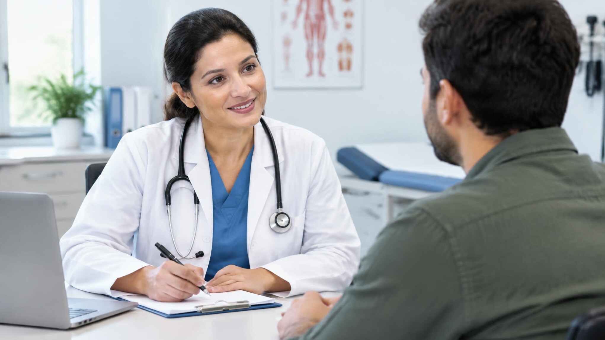 doctor with patient in clinic